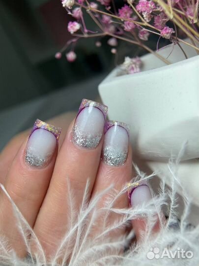 Наращивание ногтей гелем / Укрепление ногтей