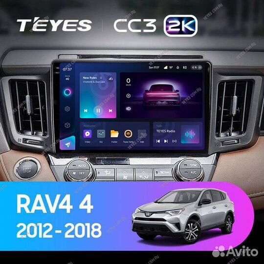 Магнитола Teyes CC3 2K 4/64 для Toyota RAV4
