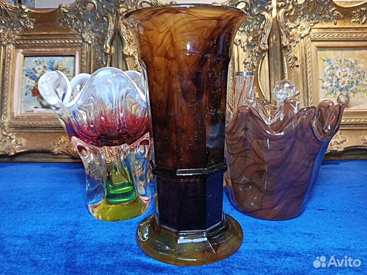 Ваза.Художественное стекло.Англия.Старинная