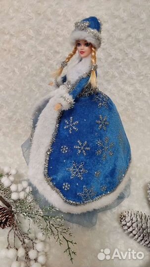 Куколка - шкатулка Снегурочка в шубке