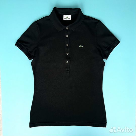 Поло Lacoste оригинал рубашка черная женская