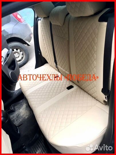 Чехлы Chevrolet Lacetti из экокожи бежевые Ромб