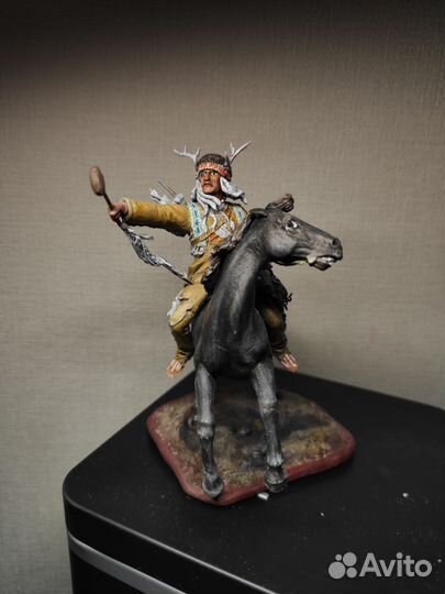 Солдатик оловянный индеец миниатюра