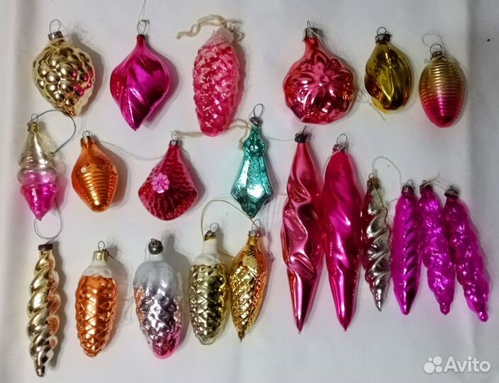 Игрушки ёлочные СССР стекло