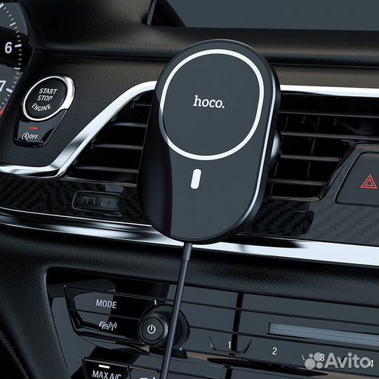 Автодержатель CA90 с беспроводной зарядкой hoco