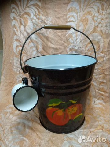 Ведро эмалированное СССР с рисунком
