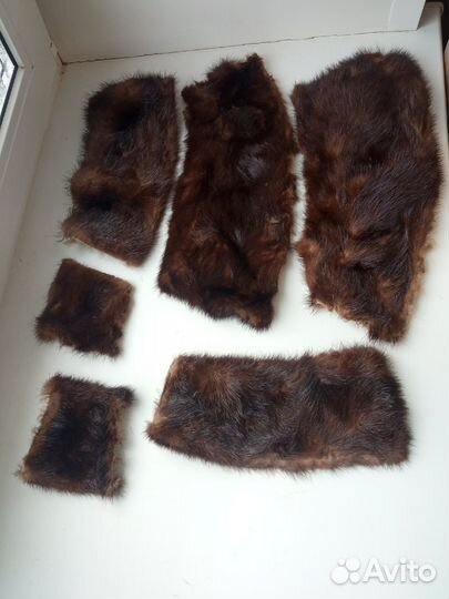Мех норка воротник манжеты бу