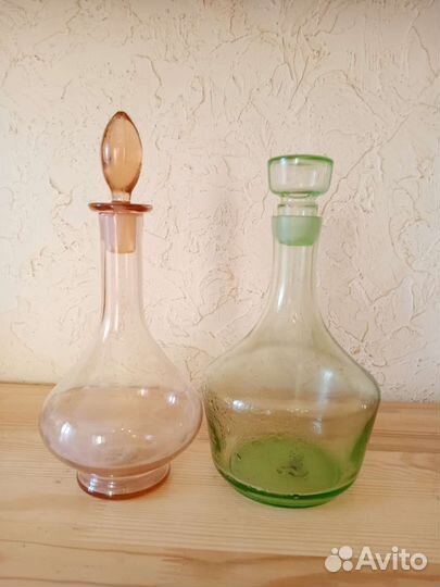 Советские графины из цветного стекла