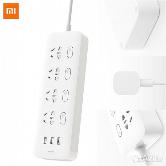 Удлинитель Xiaomi Mi Power Strip 4 розетки и 3 USB