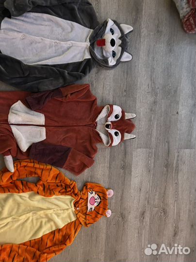 Кигуруми пижама волк тигр лиса хаски