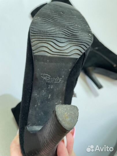 Сапоги Италия демисизон на каблуке замшевые