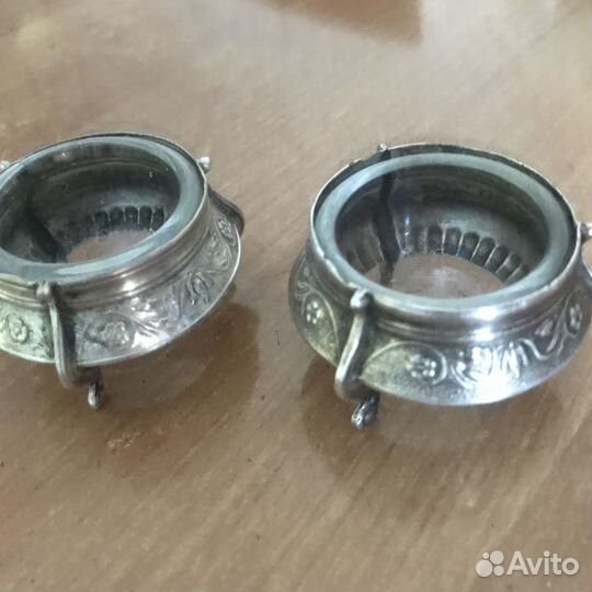 Солонка и горчичница мельхиор посеребрённый СССР