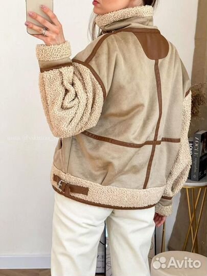 Дубленка авиатор zara