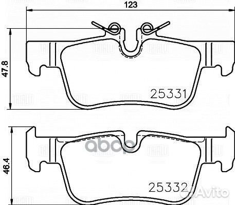 Колодки тормозные BMW X1(F48) /2(F45) 14- задн