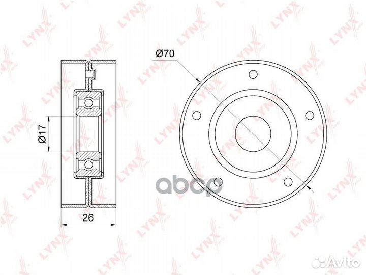 Ролик натяжной приводного ремня PB5336 lynxauto