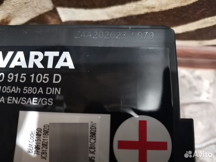 Аккумулятор varta 105 ah agm, 950a