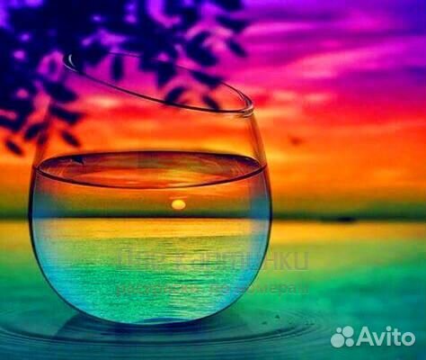 Картина по номерам 40x50 Стакан с водой