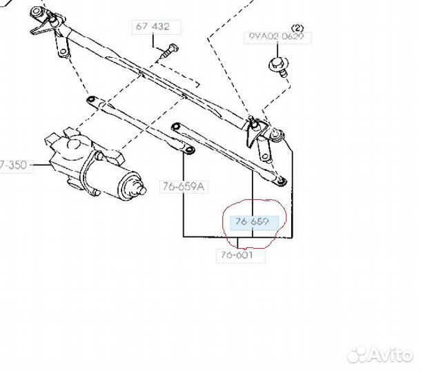 Мазда 6 трапеция привода дворников