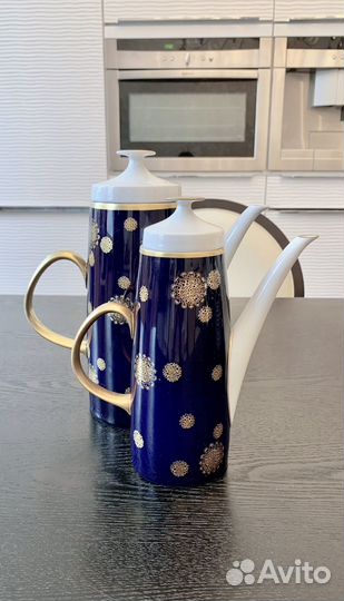 Сервиз чайно-кофейный Lichte Гдр кобальт