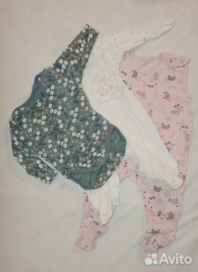 Вещи для новорожденной + памперсы