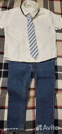 Рубашка и джинсы H&M 92