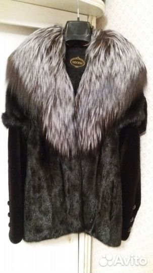 Полушубок из норки с песцом