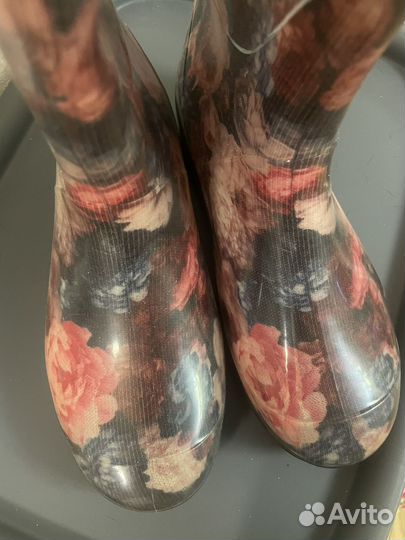 Резиновые сапоги с теплым носком внутри