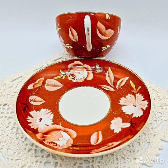 Чайная пара Дулево Терракотовая