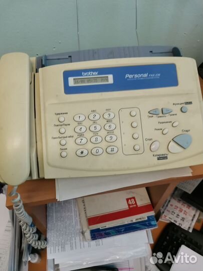 Телефон факс brother fax-236s и 3 рулона к нему
