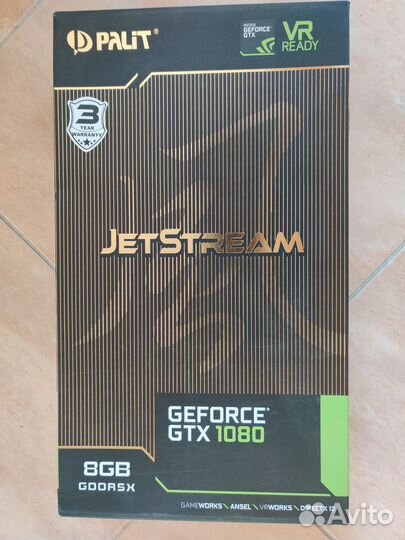 Продам видеокарту palit jetstream 1080
