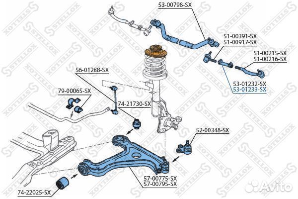 Тяга рулевая с наконечником правая opel omega all