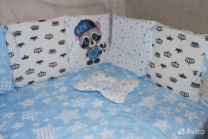 Новый комплект(одеяло-конверт, бортики, простынь)