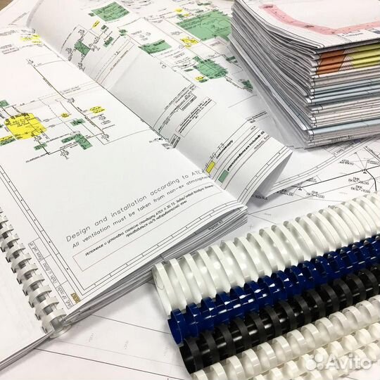 Инженерная печать проектов, чертежи, брошюровка