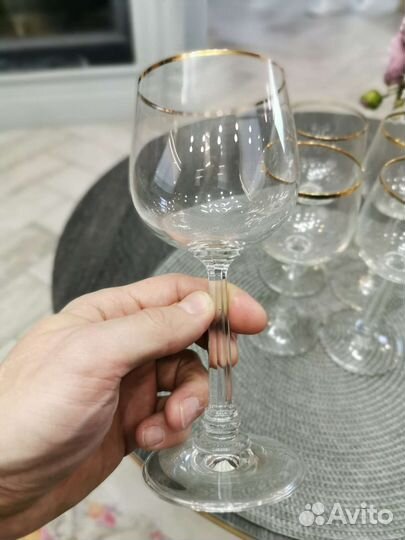 Хрустальные бокалы с золотом