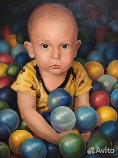 Портрет маслом на холсте, художник