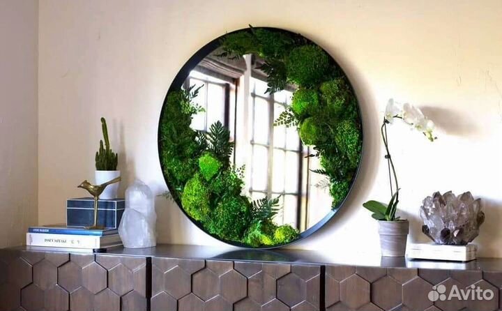 Мох стабилизированный панно из мха фитокартина