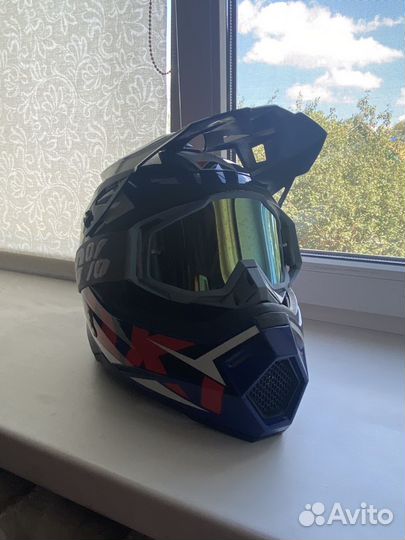 Шлем для мотоцикла Ataki jk801 с очками 100