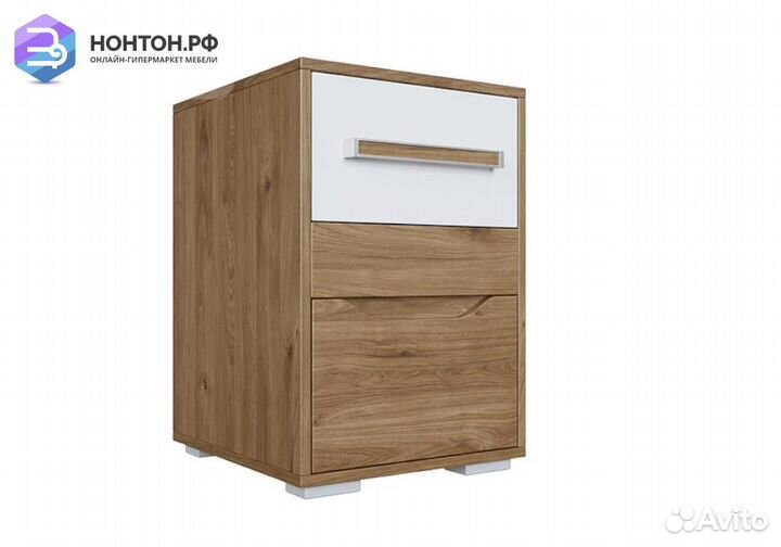 Тумба Гарвард гикори темный / белый