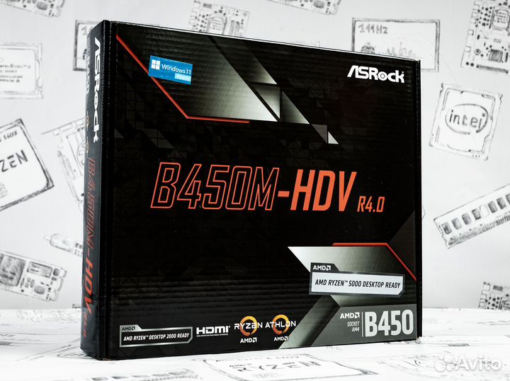 Материнская плата Asrock B450M-HDV R4.0