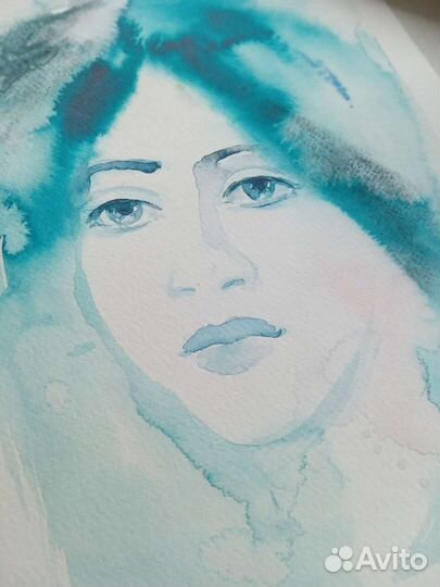 Картина акварелью - Туманное утро