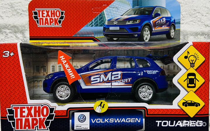 Машина VW Touareg спорт, 12 см,металл,свет,звук