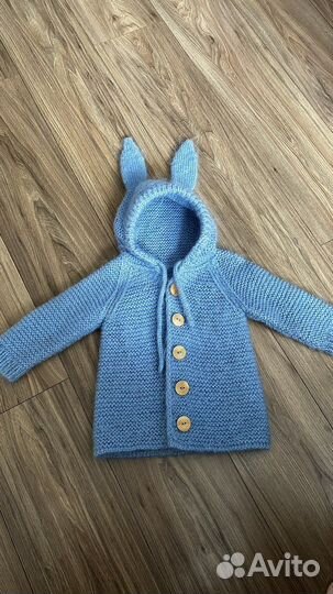 Кофта зайка вязаная детская