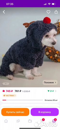 Комбинезон для мопса бульдога Lucky Dog M