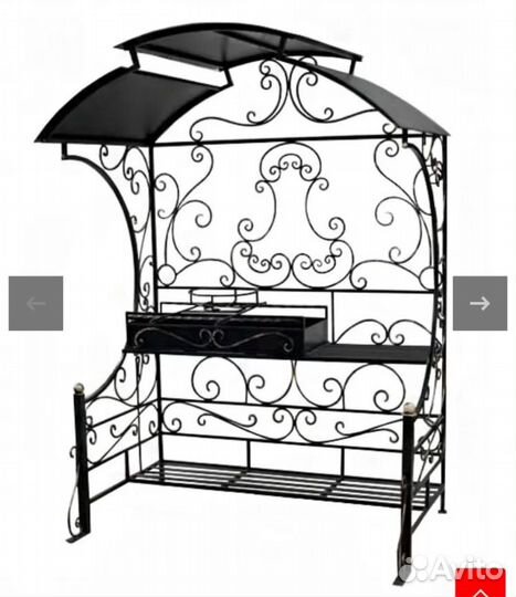 Кованный мангал с крышей б/у