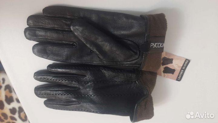 Перчатки женские кожаные новые 7.5