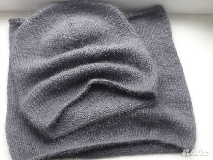 Шапка- бини и снуд из пуха норки