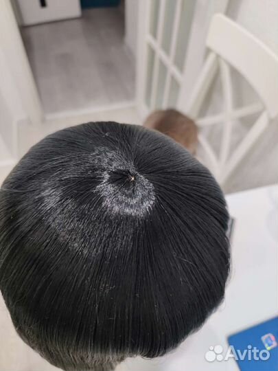 Парик длинный черный с челкой