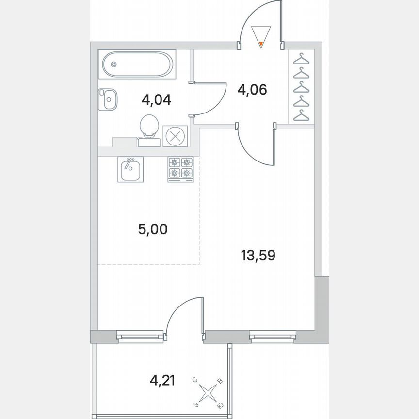 Квартира-студия, 28 м², 1/4 эт.