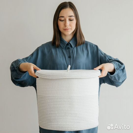 Плетеная корзина из хлопка новая. Отправка за 24ч