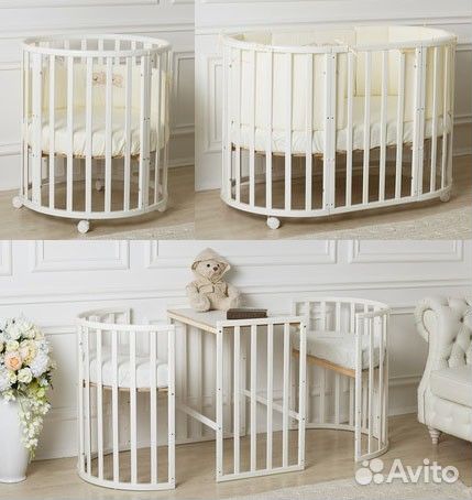 Кроватка-трансформер 7в1 бежевая